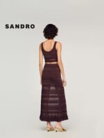 SANDRO Pointelle Knit Maxi Skirt - Image 3