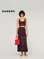SANDRO Pointelle Knit Maxi Skirt - Image 2
