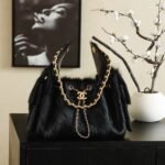 Chanel 25 HOBO Handbag crafted from luxurious "BLACK PONY HAIR"
