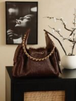 Chanel 25 HOBO Handbag crafted from luxurious "DARK BROWN PONY HAIR" - Image 2