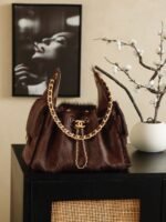 Chanel 25 HOBO Handbag crafted from luxurious "DARK BROWN PONY HAIR"