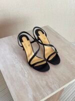 Christian Louboutin Rosalie 100 sandals in Black Strap & Beige inner sole - Image 2