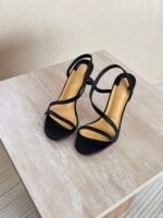 Christian Louboutin Rosalie 100 sandals in Black Strap & Beige inner sole - Image 4