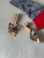 Gina High-Heeled sandals with crystal-embellished straps & block heel - Image 3
