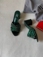 Gina Maine sandals block heel and signature swarovski crystal trim - Image 3