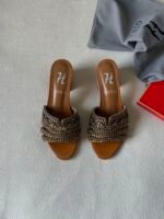 Gina Maine sandals block heel and signature swarovski crystal trim - Image 4