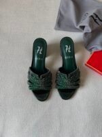 Gina Maine sandals block heel and signature swarovski crystal trim - Image 2