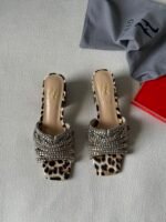 Gina sandals leopard print design and crystal-embellished straps - Image 2