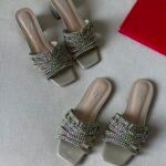 Gina Visage crystal-embellished slide sandals