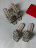 Gina Visage crystal-embellished slide sandals