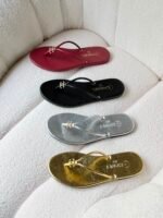 Chanel Thong Sandals summer collection 2026 with small CC logo on the strap - Image 5