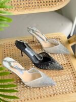 Jimmy Choo Saeda 100 Pumps embellished mesh, crystal anklet pointed toe - Image 4