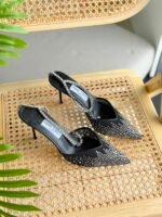 Jimmy Choo Saeda 100 Pumps embellished mesh, crystal anklet pointed toe - Image 2