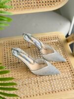 Jimmy Choo Saeda 100 Pumps embellished mesh, crystal anklet pointed toe - Image 3
