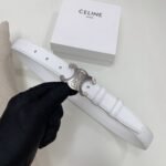 Celine Triomphe belt white leather and Celine logo Buckle - Image 2