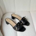 Dior Cannage Heeled Slides
