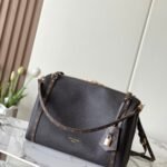 Louis Vuitton Express MM handbag in dark Brown calfskin leather with signature monogram straps (32cm)
