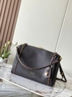Louis Vuitton Express MM handbag in dark Brown calfskin leather with signature monogram straps (32cm)