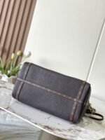 Louis Vuitton Express MM handbag in dark Brown calfskin leather with signature monogram straps (32cm) - Image 4