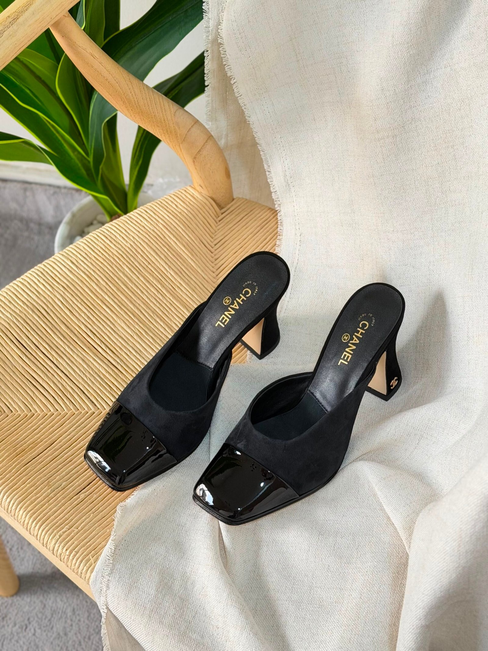 WhatsApp Image 2026-08-04 at 18.26.58 (1) Chanel Mules Suede Kidskin with patent calfskin detailing - Image 1