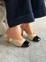 Chanel Mules Suede Kidskin with patent calfskin detailing - Image 6