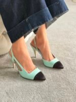 Chanel slingback heels classic colorway with a pointed cap toe - Image 8