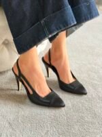 Chanel slingback heels classic colorway with a pointed cap toe - Image 3