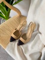 Chanel slingback heels classic colorway with a pointed cap toe - Image 4