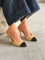 Chanel slingback heels classic colorway with a pointed cap toe - Image 6