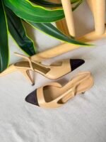 Chanel slingback heels classic colorway with a pointed cap toe - Image 5