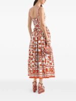 Dolce & Gabbana Dress Signature Majolica print in a vibrant orange & white colorway - Image 3