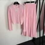 Sandro knitted set structured cardigan with pearl button details & a matching ribbed skirt - Image 4