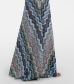 Missoni sleeveless maxi dress signature blue-toned chevron pattern and delicate criss-cross straps - Image 3