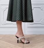 Dior J'Adior Strap heel sandals Black embroidered cotton with a leather sole - Image 3