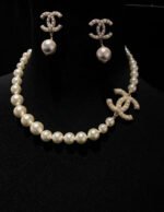 Chanel Classic Model Choker & Earrings Set - Image 2
