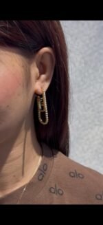 Fendi O'Lock-Motif Crystal Earrings | Gold - Image 4