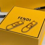 Fendi O'Lock-Motif Crystal Earrings | Gold