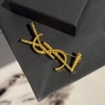 Saint Laurent Gold Cassandre Brooch