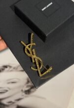 Saint Laurent Gold Cassandre Brooch - Image 3