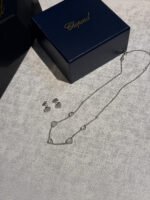 Chopard Happy Hearts White Gold Diamond Pendant & Earrings - Image 2