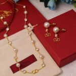 V logo Signature Nacklace & Earrings