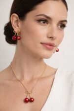 Valentino Garavani cherry-motif Neclace & Earrings - Image 5