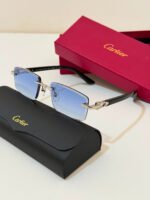 Cartier C Décor Rimless Rectangle Sunglasses - Image 3
