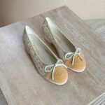 Chanel Suede Calfskin Cap Toe CC Ballerina Flats