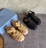 Prada Monolith Crochet Cage Sandals - Image 3