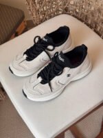 Chanel Suede Calfskin & Ribbed Knit Low-Top Sneakers - Image 3