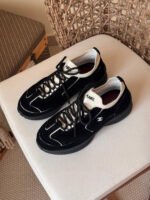 Chanel Suede Calfskin & Ribbed Knit Low-Top Sneakers - Image 2