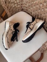 Chanel Suede Calfskin & Ribbed Knit Low-Top Sneakers - Image 4