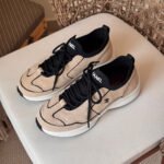 Chanel Suede Calfskin & Ribbed Knit Low-Top Sneakers