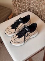 Chanel Suede Calfskin & Ribbed Knit Low-Top Sneakers